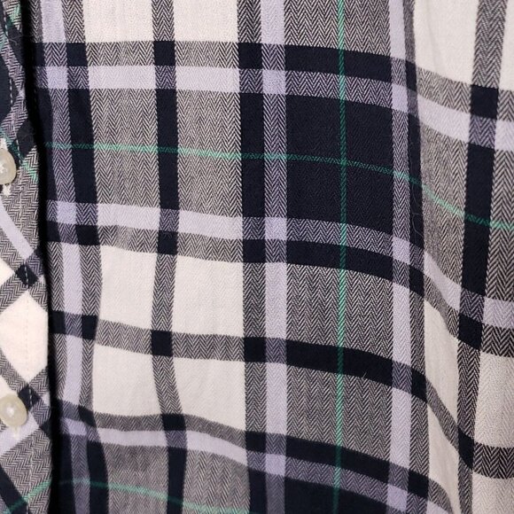 Banana Republic Womens Soft Wash Purple White Plaid Button Down Shirt Small - Picture 3 of 5
